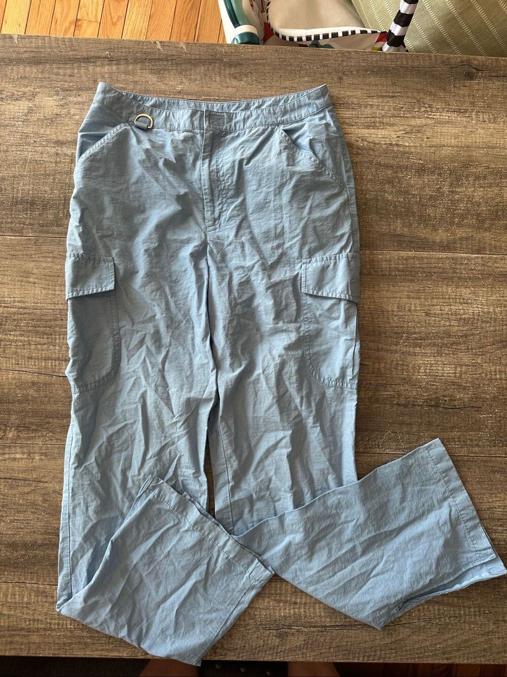 90's/Y2K Ralph Ralph Lauren Track Cargo Pants Light Blue Size 2 Women's